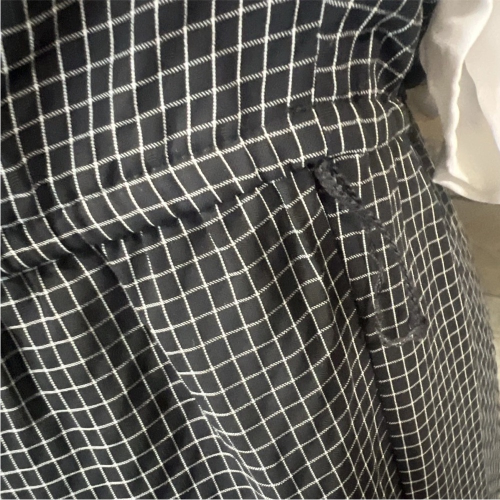 Vintage 80s Liz Roberts Peter Pan Collar Dress Size 16 Black White Belted - Picture 11 of 15